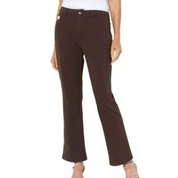 Quacker Factory Dream Jeannes 5-Pocket Boot-Cut Jeans Espresso Brown SZ XLS NWT - Picture 1 of 10